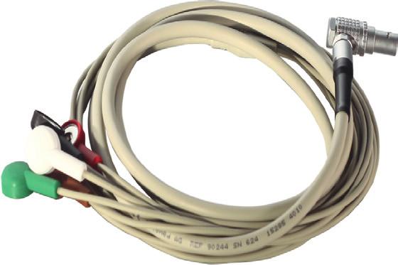 weiss, braun, Länge: 1,8 m Holtercable, 5 leads, for CM 3000, with snap, colour marking: red, green, black, white, brown,