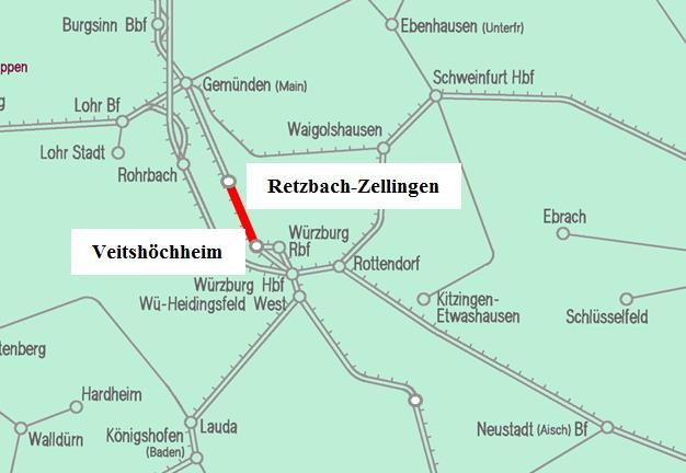 NBM 23 Lärmschutzanlagen Gemünden - Würzburg Lage im Netz Die wichtigsten Bauarbeiten Bau von Lärmschutzwänden km 6,655 km 10,550 im Bereich Veitshöchheim Thüngersheim über 3895 m Bau von