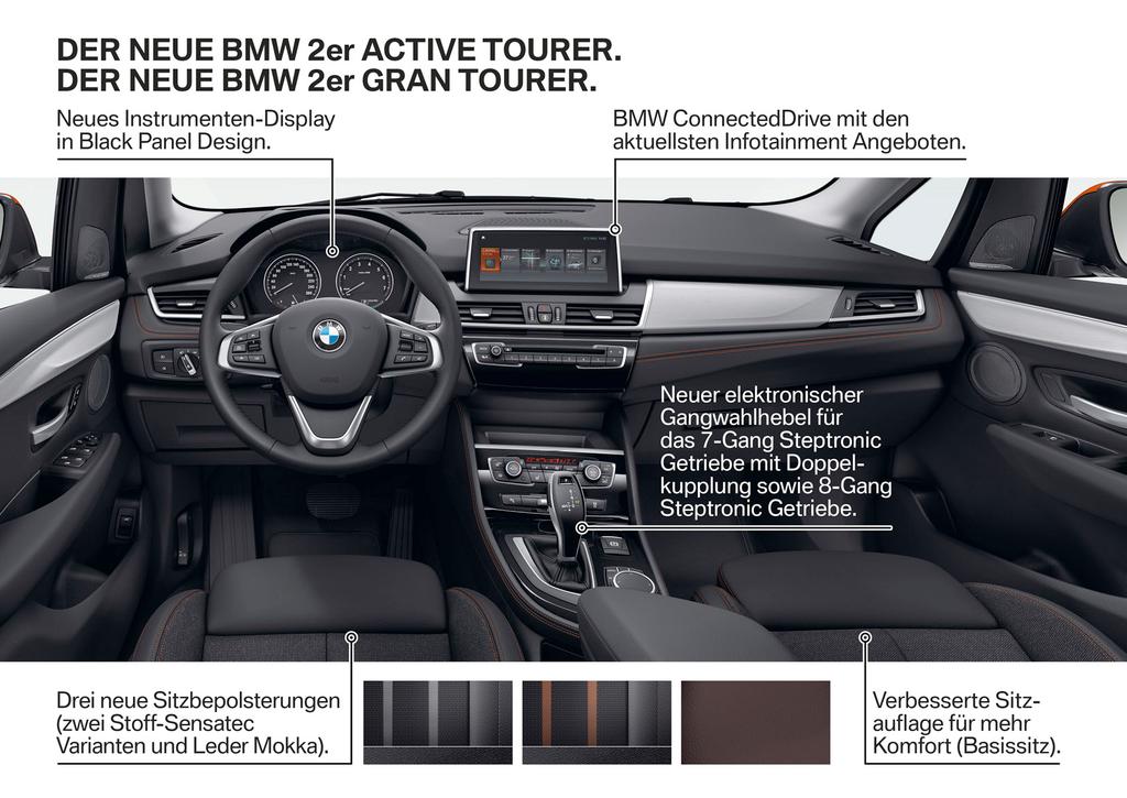 BMW Seite 2 Die Modellüberarbeitung von BMW 2er Active Tourer und BMW 2er Gran Tourer kommt im März 2018 auf den Markt. Mehr als 380.