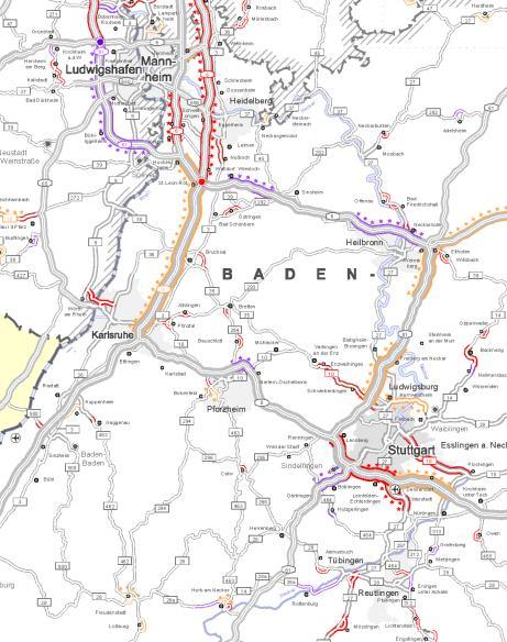 Auffällige Einstufungen im Regierungsbezirk Karlsruhe - A 5/B 462, Ausbau bei Rastatt (mit Umbau der Anschlussstelle)