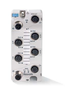 2 Bosch Rexroth AG Electric Drives and Controls Dokumentation 4 Ausgänge: M12, 0... 10 V, ±10 V; 0... 20 ma, ±20 ma, 4.
