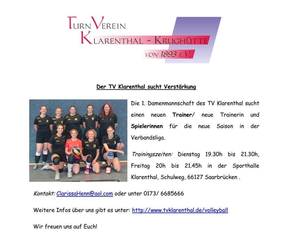 16/2017 Seite 11 von 11 TV Düppenweiler Spielerinnen gesucht: TV Düppenweiler sucht ambitionierte Spielerinnen für die kommende Oberligasaison.