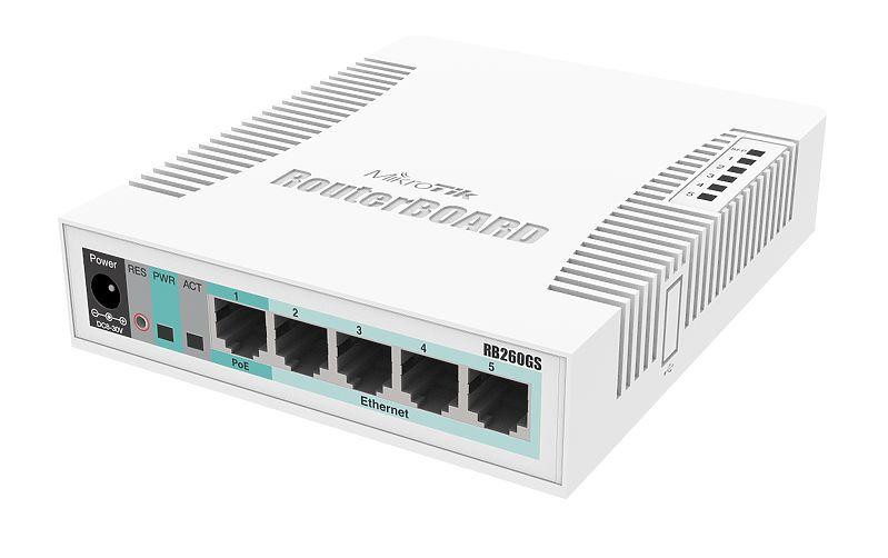 1: RB951G WLAN- Router Abb. 2: RB750Gr3 Abb. 3: RouterBOARD 260GS 802.11b/g/n interner Switch mit 5 1000BaseT-Ports kein WiFi, interner 5- Port-Switch. ca. EUR 80.