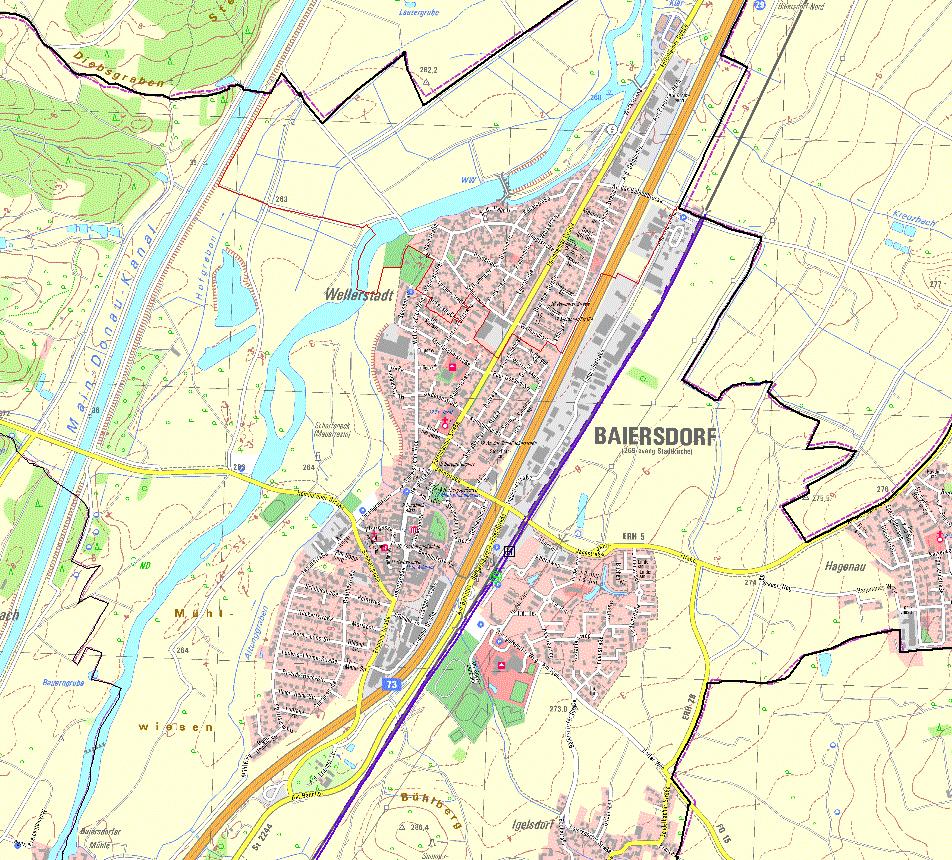 1. Beschreibung der Lärmquelle und der örtlichen Situation Die Stadt Baiersdorf liegt zwischen Erlangen und Bamberg, ca. 8 km nördlich von Erlangen und hat derzeit ca. 7.300 Einwohner.