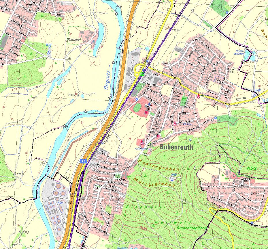 Übersichtslageplan Gemeinde Bubenreuth