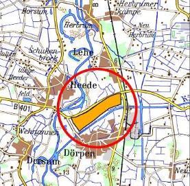 Grünland 89 ha Kompensationsflächen Ortsumgehung Dörpen Karte zur Verfügung