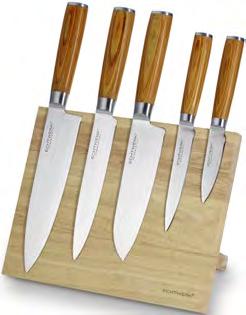 Damaszener Messer Set 6tlg Das sechsteilige Set besteht aus Koch-, Fleisch-, Santoku-, Schäl- und Universalmesser.