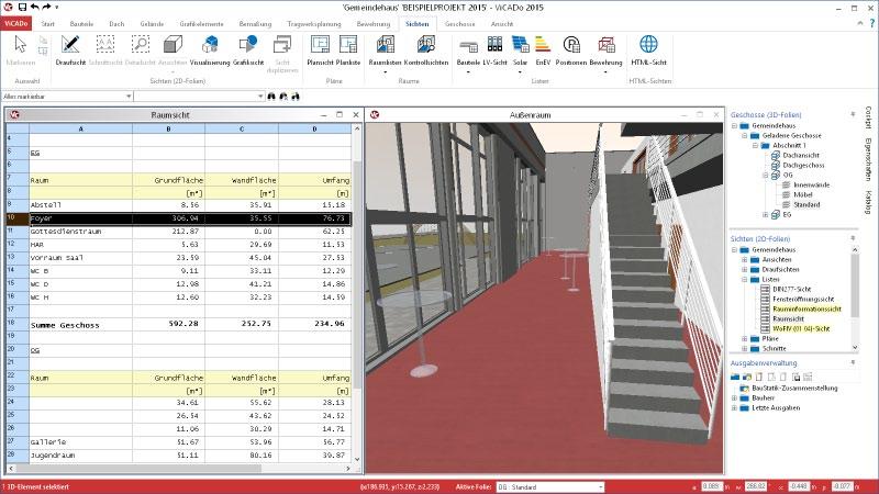 30 Neuer Komfort bei Auswertungen Raumlisten Im virtuellen Gebäudemodell definierte Räume beinhalten bereits die Grundlagen für weitergehende Berechnungen.