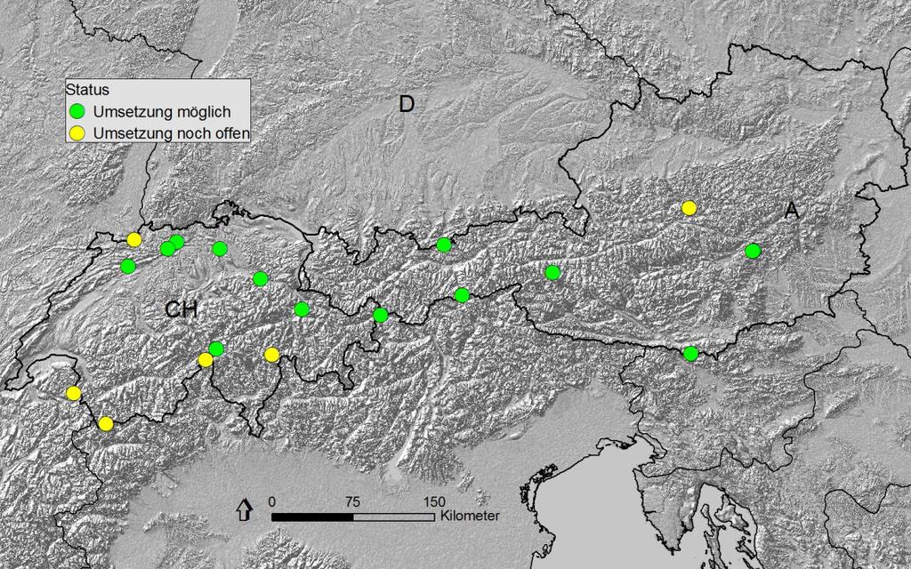 1. Einleitung Im Rahmen des Alpenzug-Projektes 2013/2014 werden an ca.