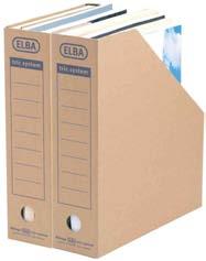 mit aufgedrucktem Rückenschild und Greifloch Systemcontainer: mit allen en des ELBA tric systems kompatibel mit Verschlusslasche und Archivaufdruck