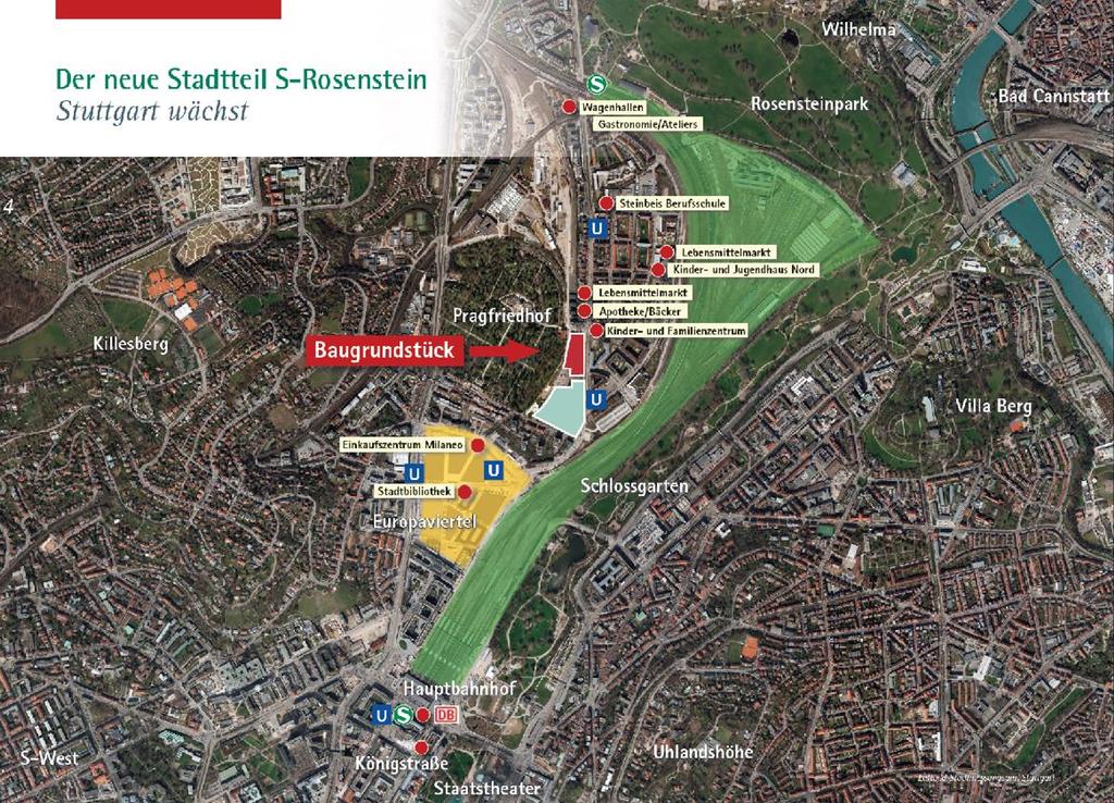 Sektorkopplung im Geschosswohnungsbau Areal Rosensteinpark in Stuttgart - Größe Eisspeicher: 1.500.