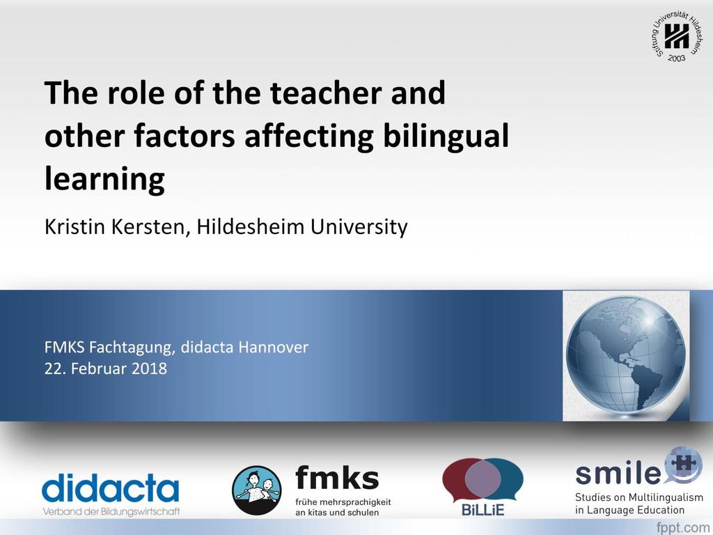 In meinem Vortrag wird es um Faktoren gehen, die beeinflussen, wie Kinder mehrere Sprachen lernen.