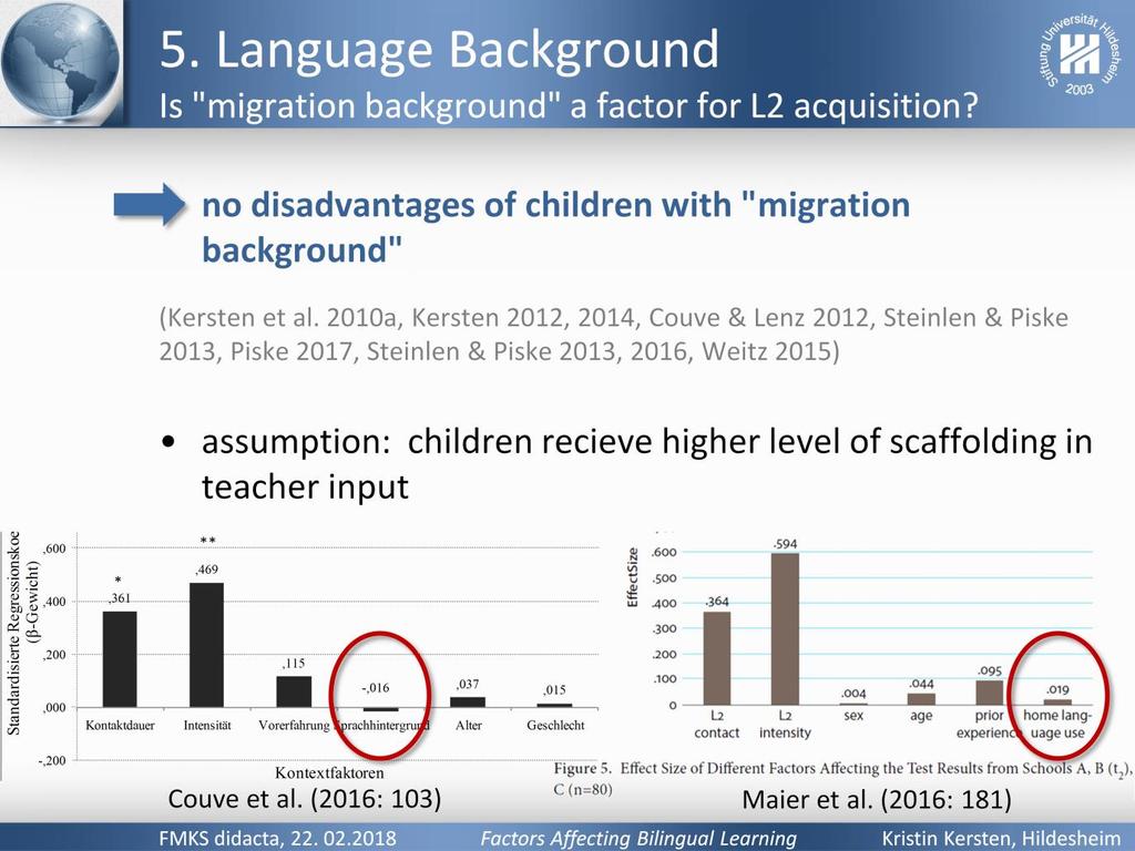 In der Immersionsforschung werden mehrsprachige Kinder zum Teil zur so genannten "Risikogruppe" gezählt, zu denen auch Kinder mit verschiedenen Förderbedarfen gehören.