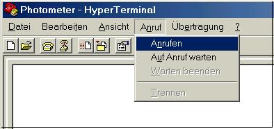 HyperTerminal Hauptfenster Bild 10 Zeigt die Statusmeldung links unten im Programmfenster nicht "Verbunden.