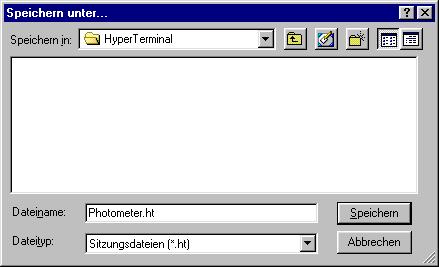 Im Menü "Datei" das Untermenü "Speichern unter" wählen: Bild 12 Es erscheint, mit Dateiname