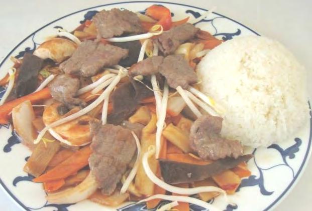curry with vegetables 7,50 91 Rindfleisch mit Brokkoli & Champignon 西兰花蘑菇炒牛肉 Beef