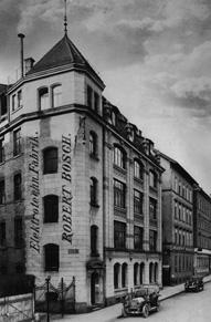 7 Erste Fabrik von Robert Bosch aus Eisenbeton und rechts eine Innen - ansicht aus dem Bosch- Areal mit Hennebique- Struktur. 8 Kaufhaus Knopf in Karlsruhe von 1914.