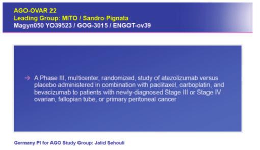 Ausgabe 6-2017 3 JANUAr 2014 2 AGO-Ovar 21 /Prima (Fokus Erhaltungstherapie für alle highgrade Histotypen) Studienleitung: PD Dr.