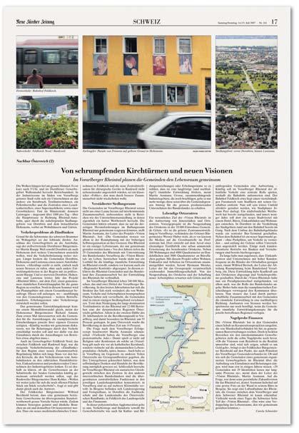Das Rheintal als Musterregion. In: Format, Wochenmagazin für Wirtschaft und Geld. Heft 37/11.