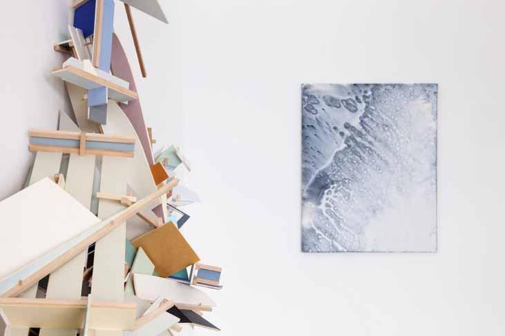 Ausstellungsansicht von Encounter - Colin Ardley : Susanne Knaack, 2015, mit Incline/Odyssey