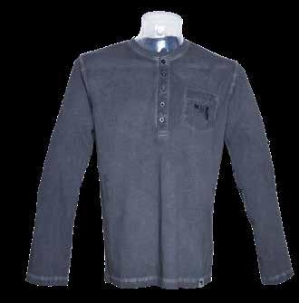 HENLEY SHIRT HERREN Dieses langarm GLOCK Henley Shirt in Graumelange hat folgende Eigenschaften: 100% Baumwolle, Single Jersey 180g/m 2 GLOCK Perfection Logo Druck auf dem Rücken in Grau (innen und