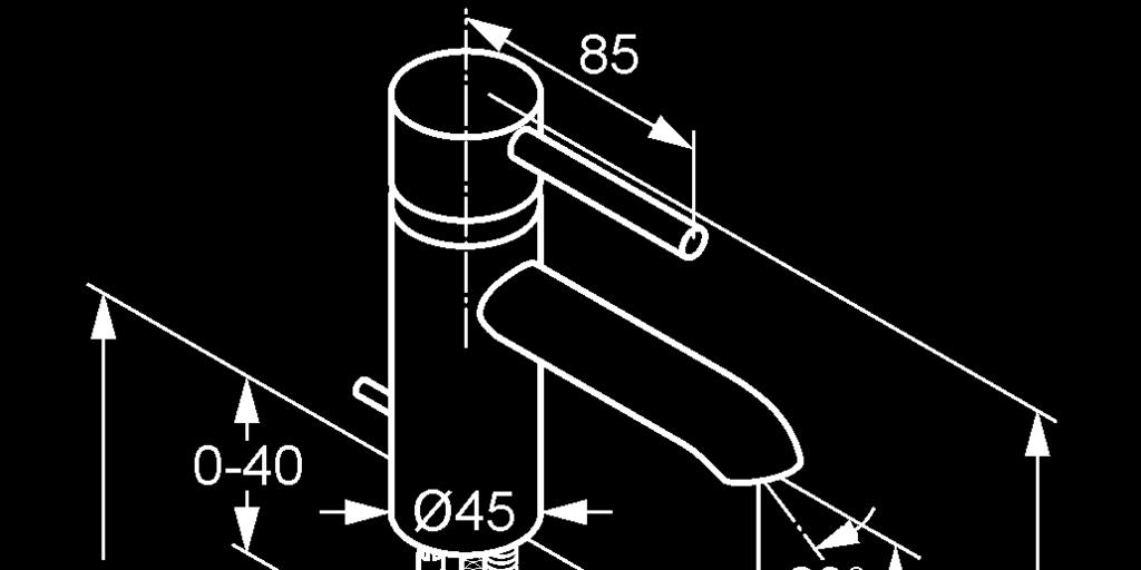 KLUDI BOZZ Waschtisch chtisch-einhandmischer DN 101 382910576 Waschtisch-Einhandmischer DN 10 geschlossener Hebel Einlochmontage Durchflussklasse Z PCA Cache-Luftsprudler M 16,5 x I Keramik-Kartusche