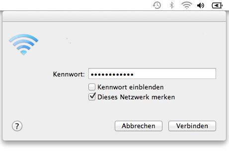 5. Mac mit dem WLAN-Netzwerk verbinden Klicken Sie bitte in der Menüleiste Ihres Mac oben rechts auf das WLAN-Symbol.