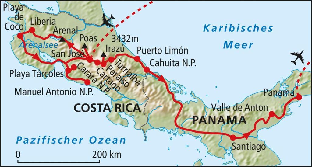 Reise durch das Naturparadies Costa Rica - Panama 99b Rotel 2017 - Vulkane der Cordillera Central in Costa Rica - Wanderung über die Lavafelder des Vulkans Arenal - Wandern und Baden in den berühmten