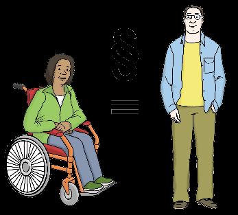 Teilhabe 34 LBGG verbessern Seite 17 Kapitel 2.3 Im LBGG steht: Menschen mit Behinderungen sollen nicht benachteiligt werden. Menschen mit und ohne Behinderungen sollen gleich behandelt werden.