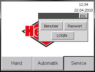 3.5 Das Servicemenü Abbildung 18: Servicemenü Um Änderungen an den Rezepten oder Systemeinstellungen vorzunehmen, gelangt man über den Service -Button in das Servicemenü.