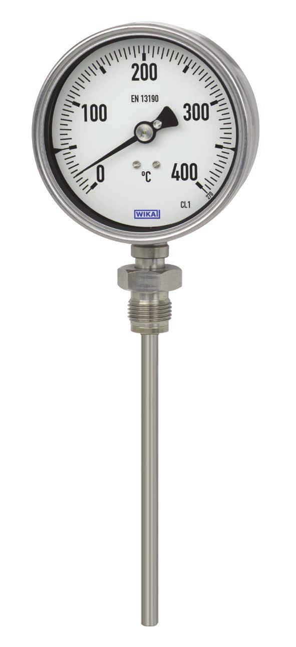 Mechanische Temperaturmesstechnik Bimetallthermometer Typ 55, hochwertige Prozessausführung nach EN 13190 WIKA Datenblatt TM 55.