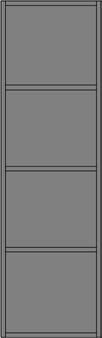 Fächern horizontal in Absetzung Wandregal mit 4 Fächern horizontal in Lack Bianco