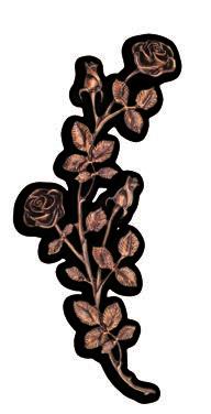 Geknickte Rose Bronze: 5487 Alu: 487 4,0 x,0 x,5 cm Geknickte Rose, links