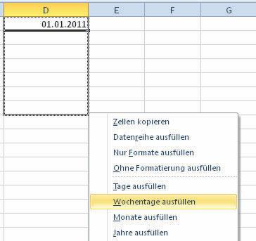 3 schneller arbeiten mit Tabellen und Zellen 61 J K L Jetzt bietet Excel ein Kontextmenü mit Tagen, Wochentagen oder Jahren