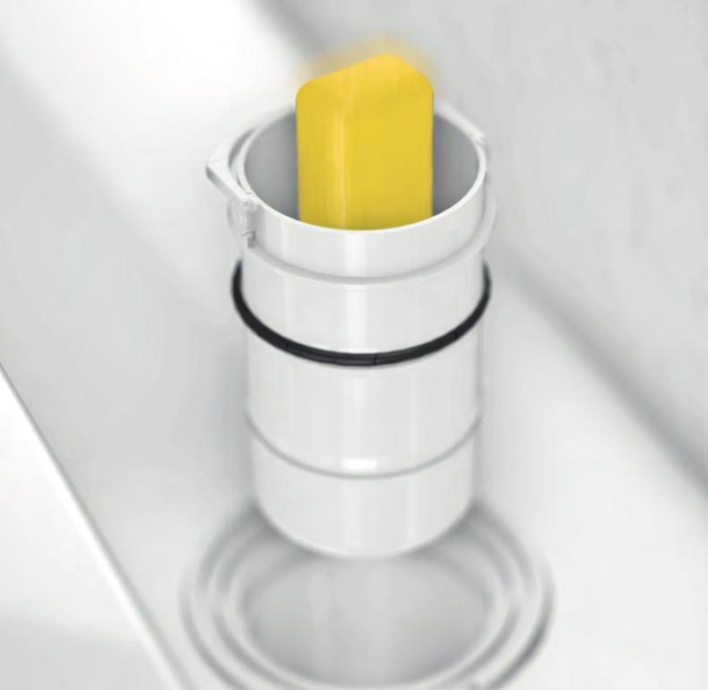 ViFresh Handhabung Einfache Montage durch Einschrauben eines T-Rohrstücks hinter dem WC-Sitz Toilettenpflegemittel in passenden Behälter für WC-Steine bzw.