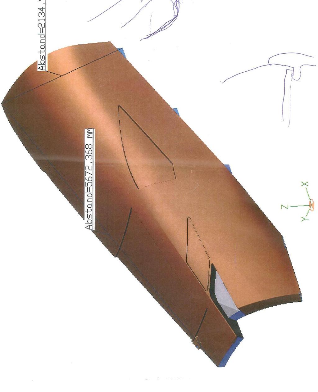 Projekt Schienenfahrzeug Außenflächen werden mit 15 mm bepastet Gesamtfläche 48 m² entspricht ca.