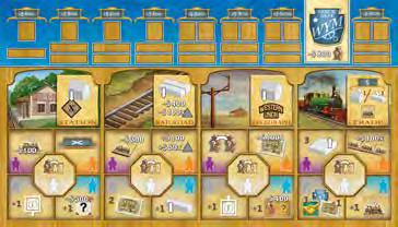 Telegrafenleiste Jeder Spieler nimmt sich dann 12 Gebäude und 15 Gleise seiner Farbe und setzt sie auf die jeweiligen Felder im oberen Bereich seines Tableaus. Handel 3.