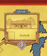 Der Spieler muss die oberhalb der Stadt angegebenen Kosten bezahlen und darf die Hauptbelohnung erhalten, die auf der rechten Seite des Stadtplättchens dargestellt ist.