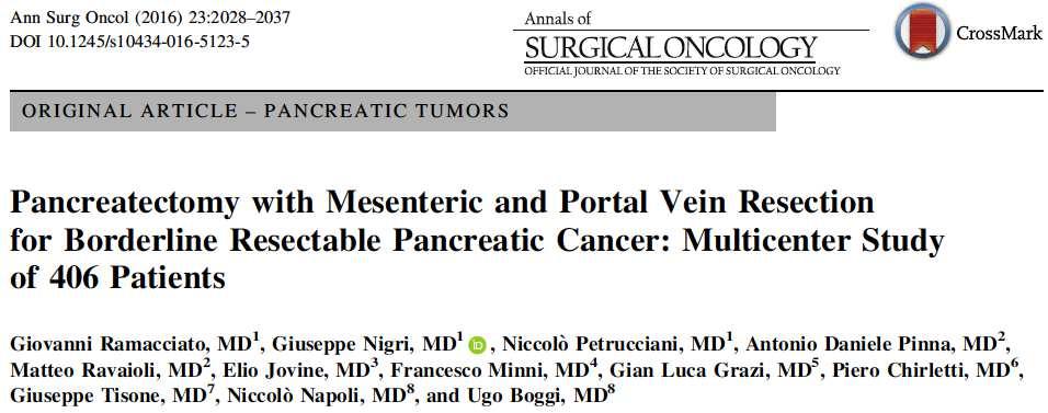 Portalvenöse Resektion 406 Patienten mit Pankreaticoduodenektomie und Venenresektion Prognostische Bedeutung