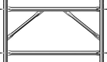 H = 0,50 m als Abschlussoder Ausgleichsrahmen Der Anfangsrahmen H = 0,71 m ist mit Lochscheiben oben und unten ausgestattet und besitzt keine Rohrverbinder.