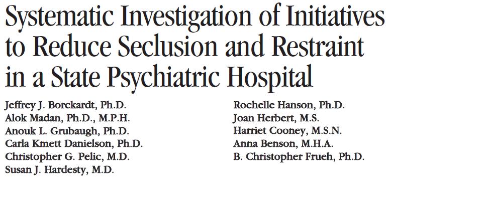 Regina Ketelsen 29 Staatliches Krankenhaus in USA Einführung verschiedener Interventionen: Training zu Traumatisierung von Pat.