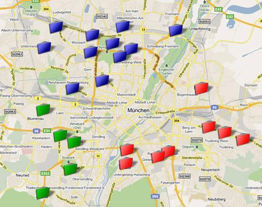 Beispiele Selektion / Mapping* Top-14-Städte über 500 TEW 80 Standorte* 130 Mio.
