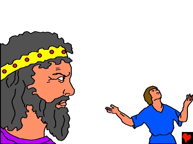 König Saul dachte nicht daran, dass dieser Mann derselbe David war, der ihn mit seiner Harfe beruhigt hatte.