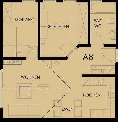 1:200 GRUNDRISS ATTIKAWOHNUNG FASSADEN HAUS A