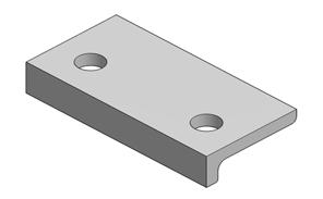 Katalog 05/2010-R01 -Ausverkauf, Druckfehler und Irrtümer vorbehalten Abmessung: 70 x 140 mm, s = 9 mm mit 2 Loch d 18 mm, e = 90 mm w = 25 mm, k = 10 mm 1345680 Abmessung: 70 x 140 mm, s = 9 mm mit