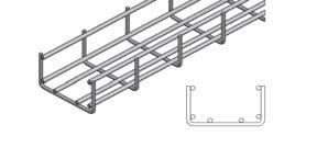 000 mm Maschenabstand 75 mm in Längsrichtung aus Stahldraht d 4,5 mm (unbehandelt, nicht entfettet, ungebeizt) 2155262 2155362 Normalstahl, C-Gitter-Kabelrinne