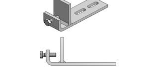 zum Befestigen von C-Gitter-Kabelrinnen an Flanschträger komplett montiert mit Sechskantschraube M 8x25 2199920 100204 Befestigungsklemmen, Form h Öffnungsweite 21 mm, Abmessung 187 x 33 mm mit 3