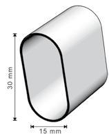 AMöbelrohre und Beschläge Profil 4730 0012 Möbelrohr oval 30/15 mm