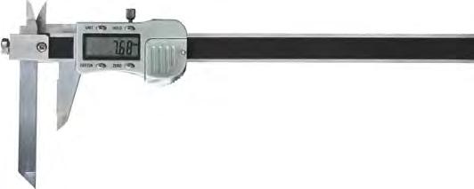 0005 inch stainless steel with PRESET keys without depth gauge box Genauigkeit Accuracy Schnabellänge Length of jaws 10-601 3-140 mm 0,04 mm 4,0 mm 92,50 Digital-Wanddicken-Messschieber Digital
