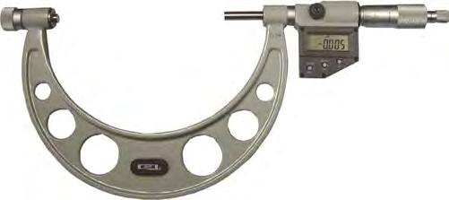 Messschrauben Micrometers Digital-Bügelmessschraube Digital micrometer Auflösung 0,001 mm Spindel Ø6,5 mm DIN 863 mit Abnull-/Preset-Funktion Hartmetall-Messflächen Box ab 25-50 mm mit Einstellmaß